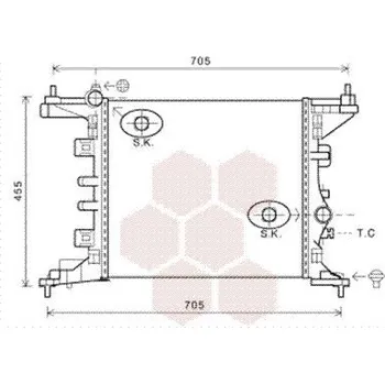 Chladič motoru Chladič, chlazení motoru VAN WEZEL 37002568