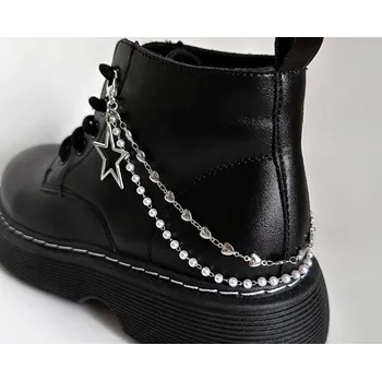 Řetízek B-TOP Dvouvrstvý řetízek na boty se srdíčky a hvězdou