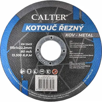 Řezný kotouč RULYT® Řezný kotouč CALTER®, 115 x 1 x 22,2 mm