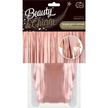 GoDan Girlanda závěs z třásní B&C, matná růžovozlatá, 100 x 200 cm