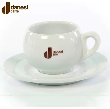 Danesi Caffé bílý porcelánový šálek s podšálkem pro Latte 250 ml