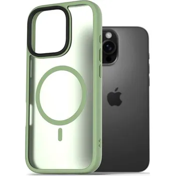 Pouzdro na mobilní telefon AlzaGuard Matte Case Compatible with Magsafe pro iPhone 16 Pro zelený