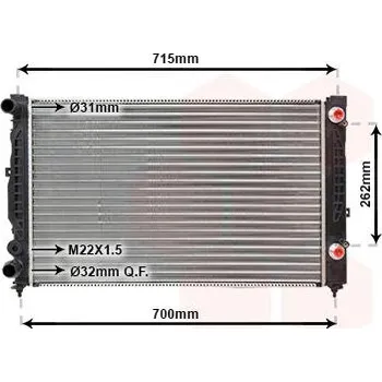 Motor automobilu Chladič, chlazení motoru VAN WEZEL 03002109