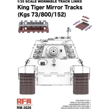 Plastikový model Ryefield model 1/35 King Tiger Mirror Tracks (Kgs 73/800/152)