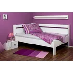 Rohová zvýšená postel Tina - jednolůžko Rozměr: 120x200, Moření: Buk přírodní, Varianta: Pravá