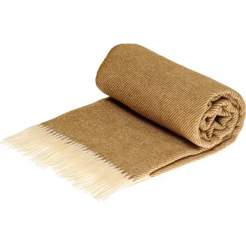 Prostěradlo Deka Rena Home vlněná 140 cm x 200 cm hnědá