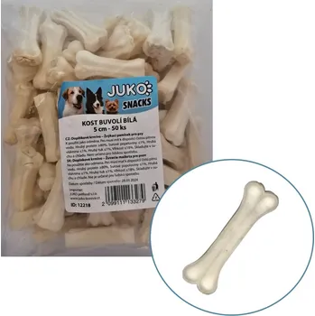 Pamlsek pro psa JUKO petfood s.r.o. Kost buvolí bílá JUKO Snacks 5 cm (50 ks)