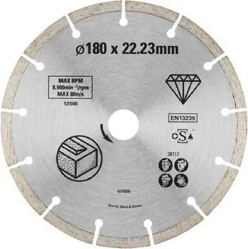 Řezný kotouč Stanley Příslušenství - Diamantový řezný kotouč na beton 125x22,2 mm STA38107-XJ