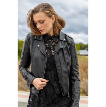 Dámská parka Garcia dámský koženkový křivák černý Velikost: S