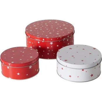 Boltze Xmas Sada tří skladovacích dóz STERNY, Ø 13,5-20 cm
