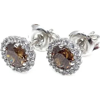 Náušnice Diante Zlaté náušnice s hnědým kamenem 59632430