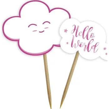 Folat Napichovátka Hello World růžové 24 ks