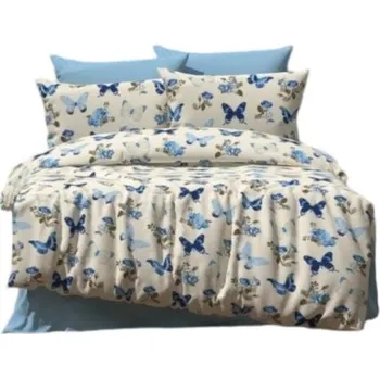 Povlečení Bavlněné povlečení Motýl modrý 140x200 70x90