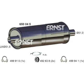 Tlumič výfuku Zadni tlumic vyfuku ERNST 650045