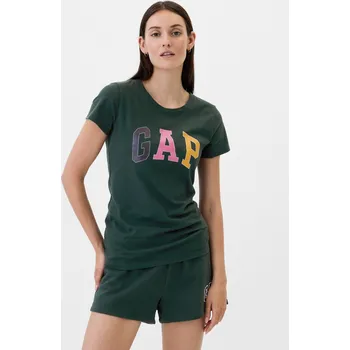 GAP Bavlněné tričko s logem - Dámské GAP zelená 2871730