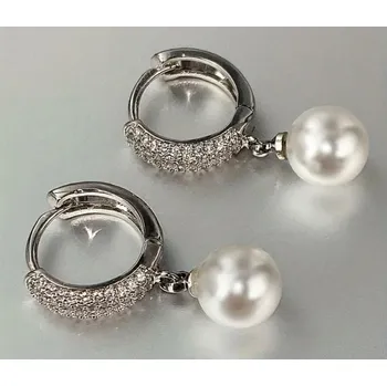 Náušnice Luxusní náušnice s perlou kruhové