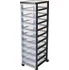 Zásuvkový kontejner Zásuvkový regál na kolečkách plast 10 pater 38 x 30 x 105,5 cm černý/transparentní