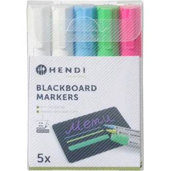 Popisovače na bílé tabule s úzkým hrotem, HENDI, 1x růžový, 1x zelený, 1x modrý, 2x bílý