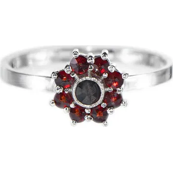 Prsten Český granát prsten stříbrný 120319 Velikost: 58