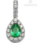 Zlatý briliantový přívěsek se smaragdem z bílého zlata