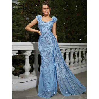 Dámské šaty Dámské plesové šaty LissCord LC1146 Barva: Modrá, Velikost: M