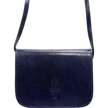 Kožená malá dámská crossbody kabelka tmavě modrá