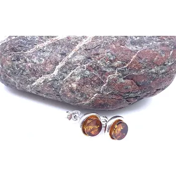 Řetízek Jan Kos Jewellery Stříbrné náušnice s jantarem 12125415