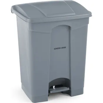Odpadkový koš Nádoba na odpadky s pedálem, AmerBox, 68L, Světle šedá, 490x410x(H)660mm