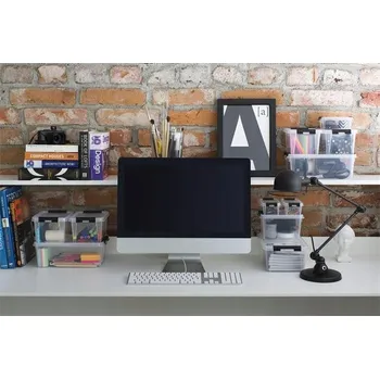 Úložný box SMARTSTORE Úložný Krabička "Classic 0,5", průhledný, plast, 0,3 l, černé úchyty, 3452070