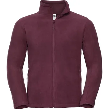 Pánská mikina Men&#039;s fleece with long zipper 100% polyester, non-pilling fleece 320g RUSSELL tmavě červená 2470086