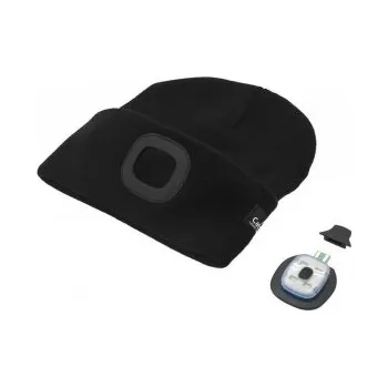 Čepice Čepice s LED svítilnou USB nabíjení - Černá