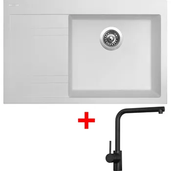 Granitový dřez Akční Sinks RIM 780 P Milk + ELKA černá