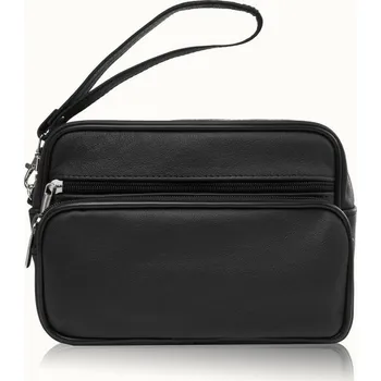 Kabelka Abruzzo Klasická kožená pánská etue kabelka do ruky Abruzzo; černá