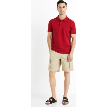 Pánské oblečení Celio Plátěné kraťasy Fostopbm - Pánské Celio krémová 2397905