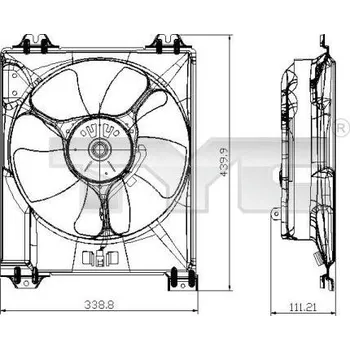 Výparník klimatizace Větrák, kondenzátor klimatizace TYC 809-0016