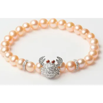 Náramek Dámský náramek Lancaster JLA-BR-CRAB-1-PE Stříbřitý Oranžová Mincovní stříbro 16 mm