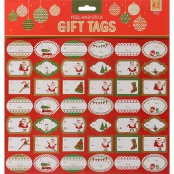Vánoční dekorace Vánoční samolepky na dárky 1 balení 42ks nálepek - 3