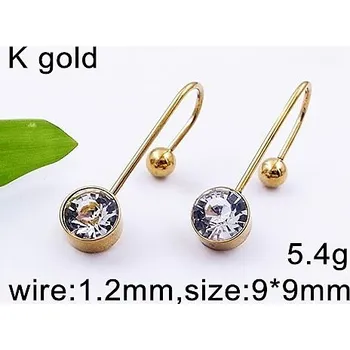 Náušnice Náušnice zlatá chirurgická ocel s broušenými kamínky 20533