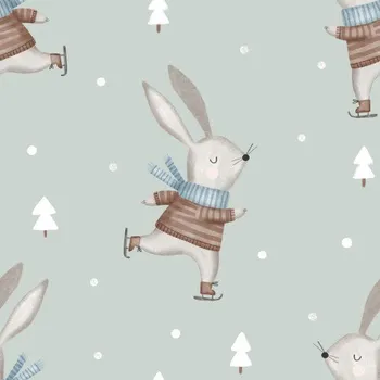 Dámské tričko Králíček na bruslích - šedozelená Materiál: Softshell