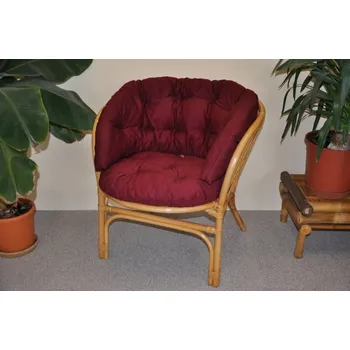 Zahrada Axin Trading s.r.o. Ratanové křeslo Bahama polstr MAXI vínový kepr