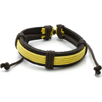 Náramek Náramek z kůže více barev Mulla - Žlutá