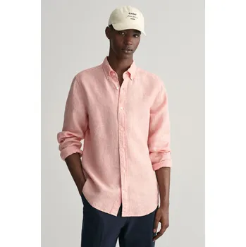 Pánské oblečení KOŠILE GANT SLIM LINEN SHIRT PEACHY PINK