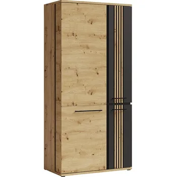 Šatní skříň Skříň dub artisan/černá MOLTO ML1
