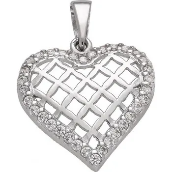 Přívěsek Zlaton Přívěsek bílé zlato srdce se zirkony 2.3cm 1.45g 000943107149