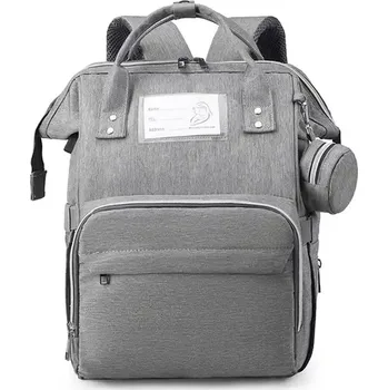 Přebalovací taška Moderní a multifunkční přebalovací batoh s USB portem a přebalovací podložkou Barva: Šedá