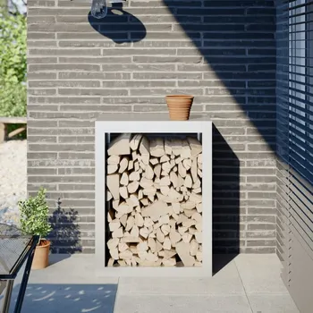 vidaXL Stojan na palivové dřevo antracitový 60 x 40 x 80 cm ocel [851000] Barva: Ocel/Bílý