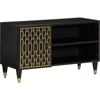 Televizní stolek vidaXL TV skříňka 80 x 33 x 46 cm masivní mangovníkové dřevo [358299] Barva: Černá