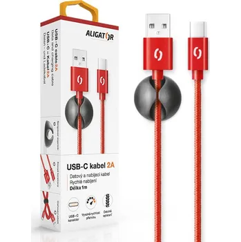 Datový kabel Datový kabel ALIGATOR PREMIUM 2A, USB-C červený