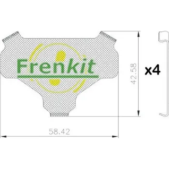 Brzdový komplet Protihluková folie, brzdové oblożení (posunovací deska) FRENKIT 940316