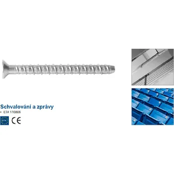 Šroub R-LX-CS-ZP Pozinkovaná kotva se zápustnou hlavou do betonu (12,5 x 85 mm / zápustná hlava TX50 / bílý zinek / 50ks)